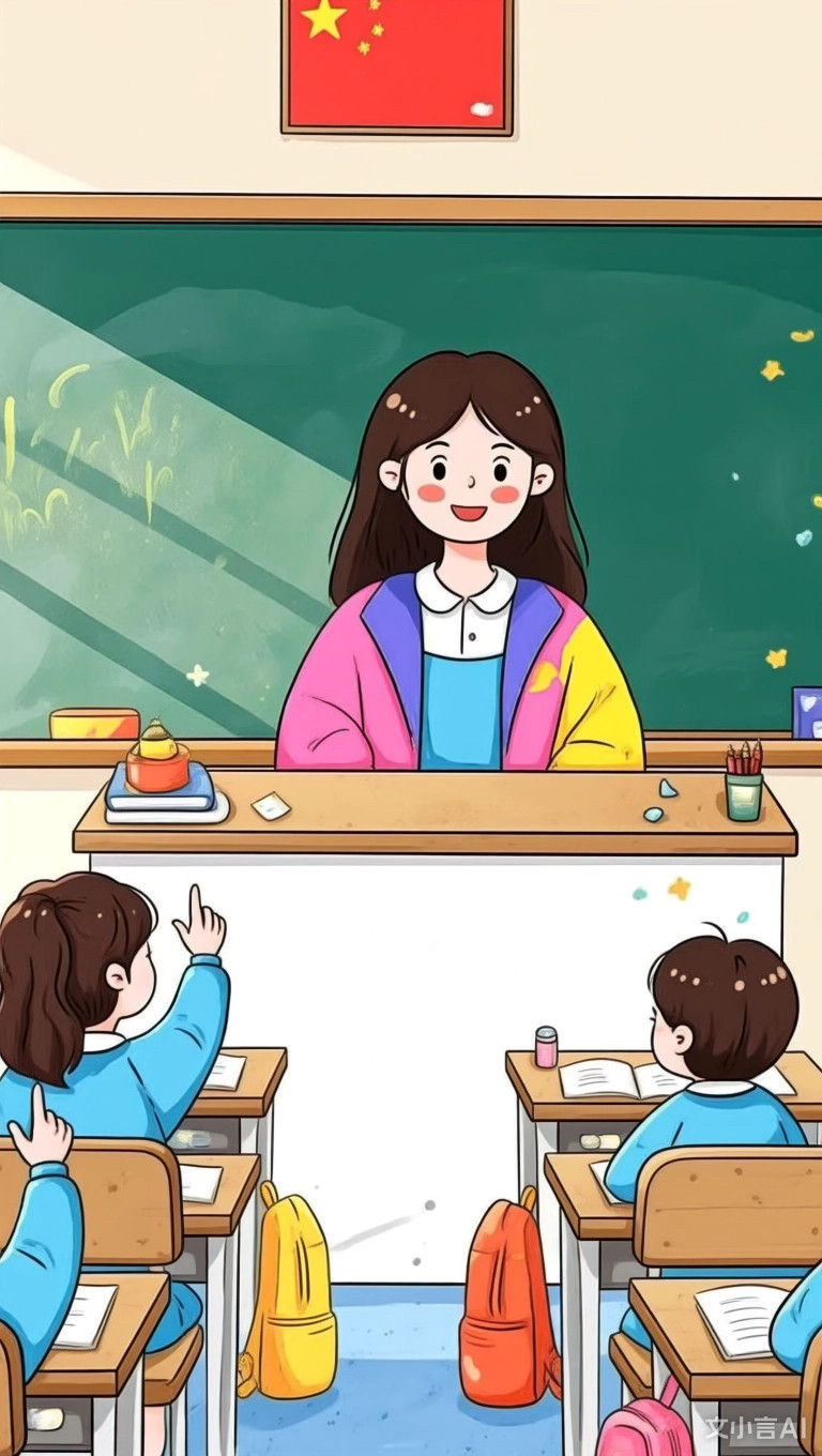 我最尊敬的老师绘画我的班主任节海报主题儿童画简笔画模板电子版