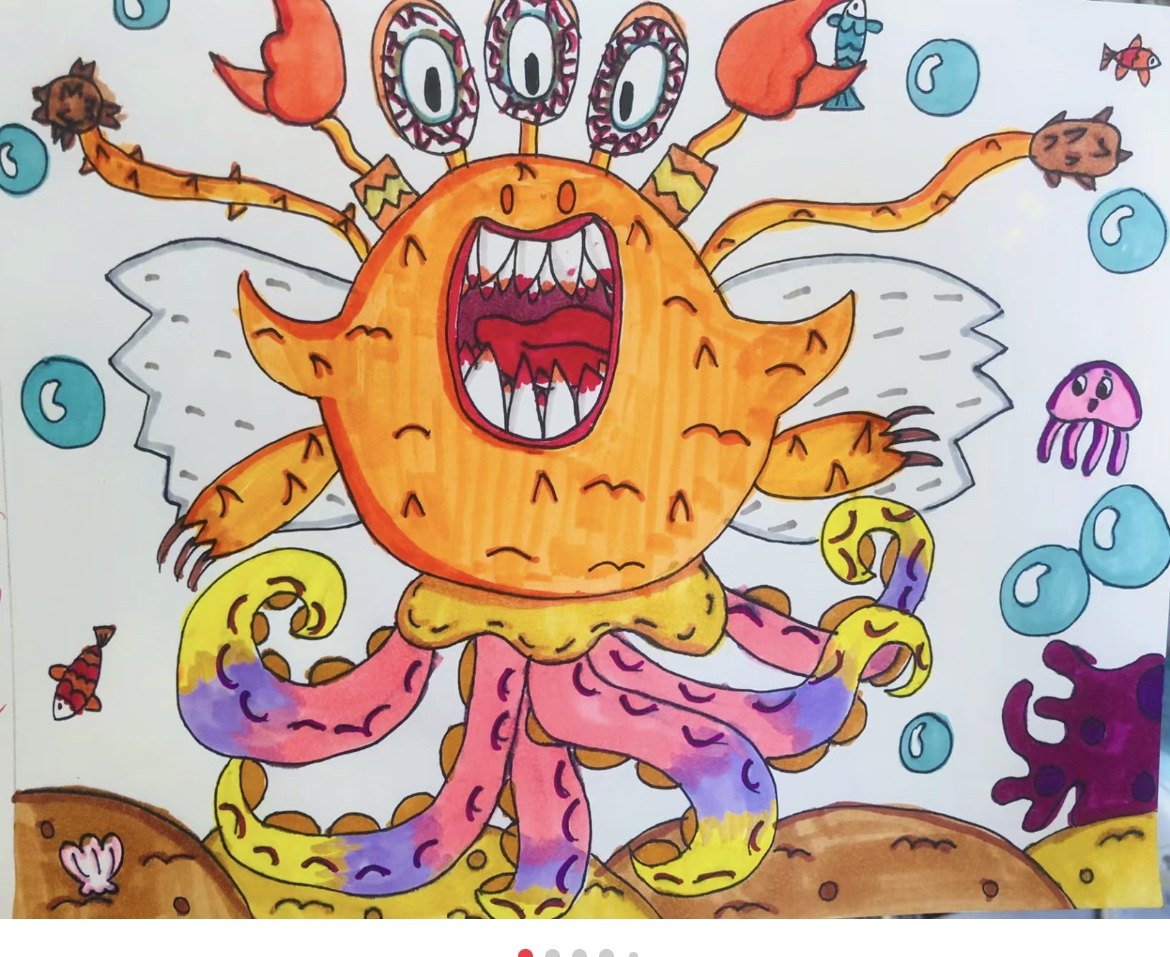 拯救海洋的大头怪兽手抄报小报模板电子版保护科技可打印线稿a3读