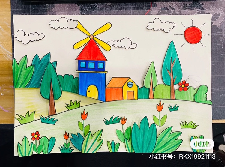 手抄报模板小学生儿童画春天涂色绘画黑白线小报保护环境素材线稿