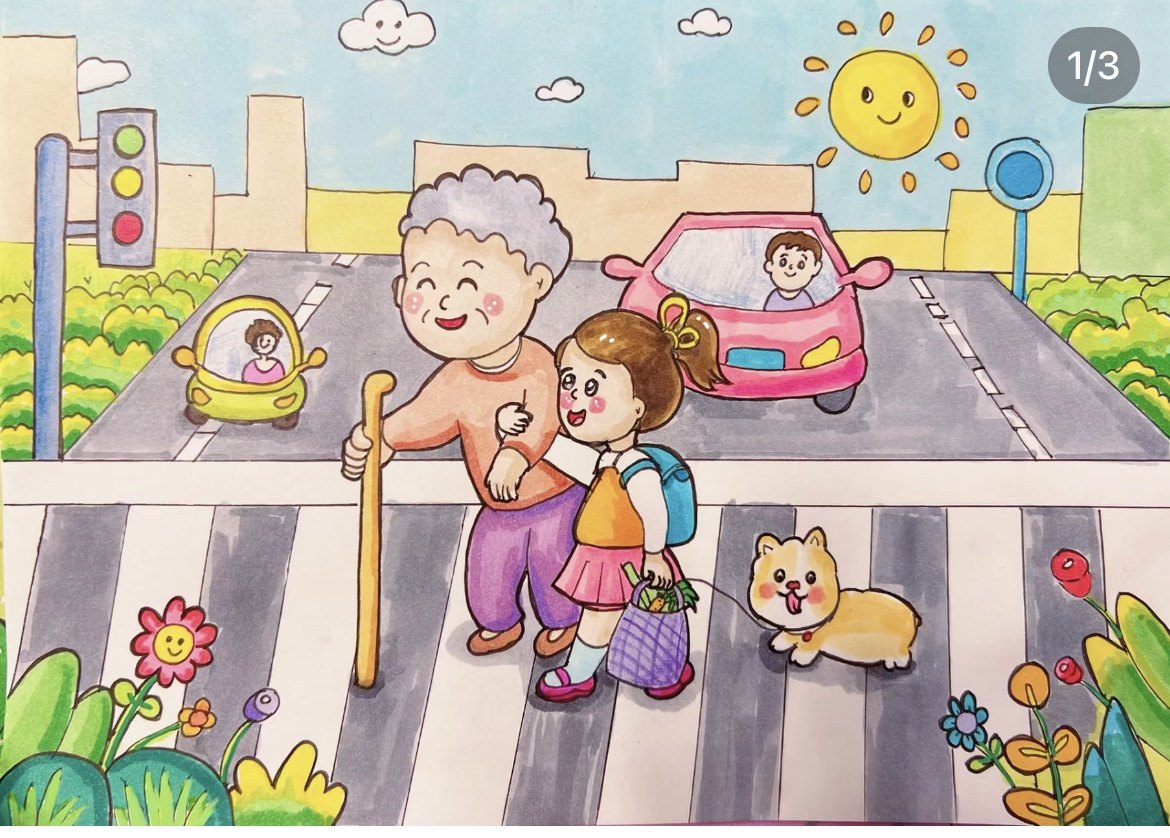 文明礼仪伴我行主题绘画儿童画简笔画电子版模板小学生剪贴画礼貌