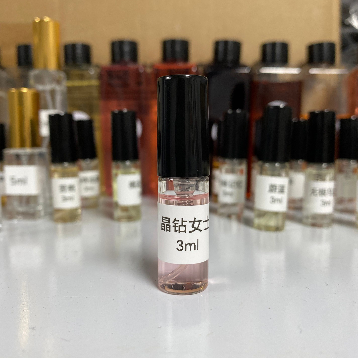 晶钻女士女香粉钻中性花果香调持久香水试管小样