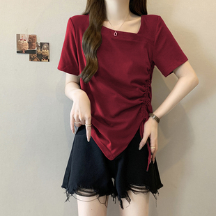 女装 滴一胖大码 旗舰店悦己服饰m5t6微胖定制胖淼淼辣妈起义夏T恤