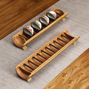 原竹节茶盘 干泡台壶承竹托盘 茶台托盘 小储水茶盘 茶海茶道杯架