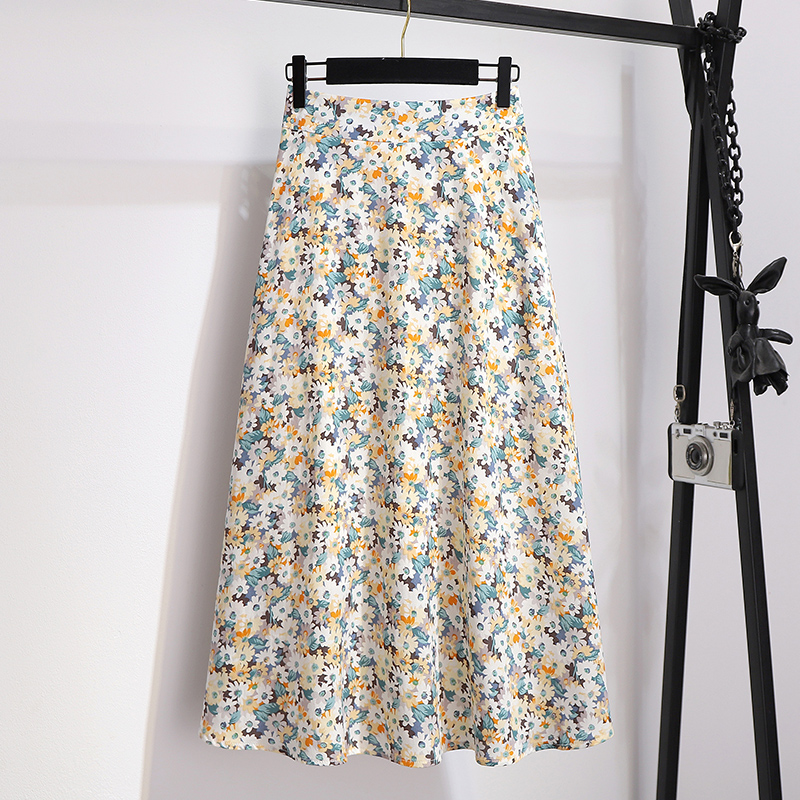 油画风碎花半身裙女夏2021新款高腰显瘦a字雪纺大摆裙中长款裙子在类目 女装/女士精品, 半身裙中 - 来自Buy2taobao.com提供专业的淘宝代购服务