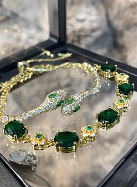 2026新款灵蛇闪钻手链设计感小众气质简约显白高颜值百搭复古手链