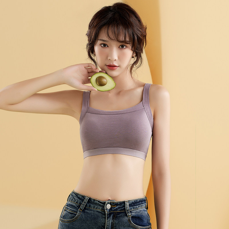 少女内衣高中大学生跑步运动上托防下垂抹胸背心防走光文胸夏天薄