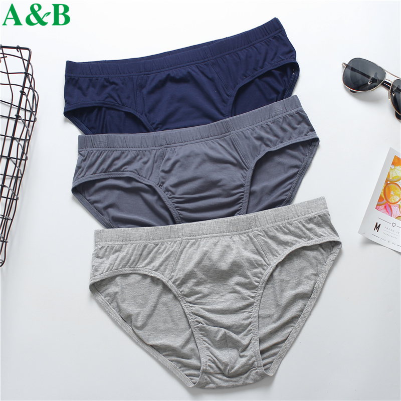 ab莫代尔粘纤宽松中年三角裤头