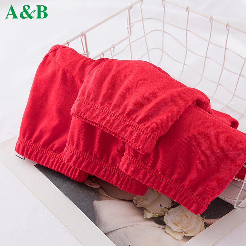 4条AB男士内裤男纯棉本命年大红色三角裤牛年结婚全棉大码内裤头