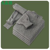 ab保暖内衣男纯棉秋衣秋裤 冬 全棉内衣加厚中年人爸爸套装 大码 男士