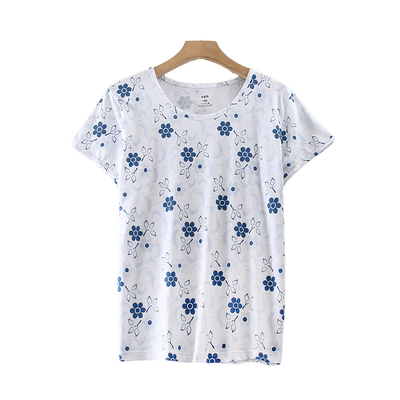 短袖T恤奶奶装大码家居服汗衫