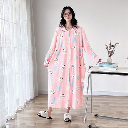 可爱兔子翻领婴儿棉大码睡裙春秋