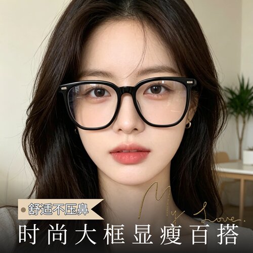 大框黑框眼镜近视女可配度数