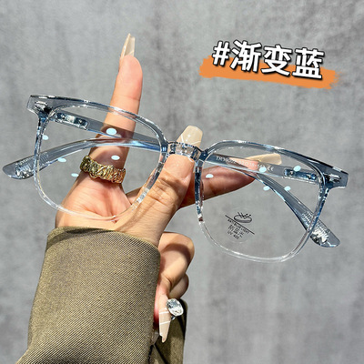 渐变新款女时尚百搭潮流防蓝光学眼镜可配有度数平光眼镜男 39002