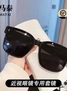 套镜近视太阳镜级感偏光墨镜