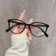 复古三角猫眼近视眼镜框女可配度数素颜TR90超轻防蓝光平光81075
