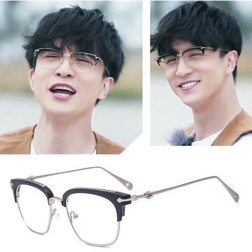 薛之谦同款眼镜框男潮复古半框近视眼镜女防辐射眼镜架平光镜眼镜