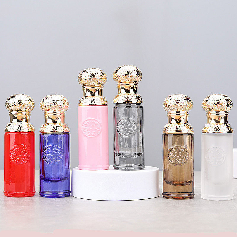 30ML高档加厚玻璃香水瓶50ML便携式优雅彩色香水瓶分装空瓶喷雾