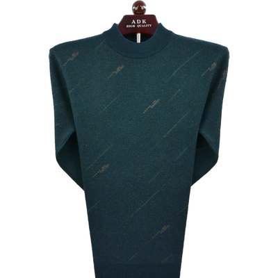 雪豹羊毛衫男半高领加厚针织毛衣