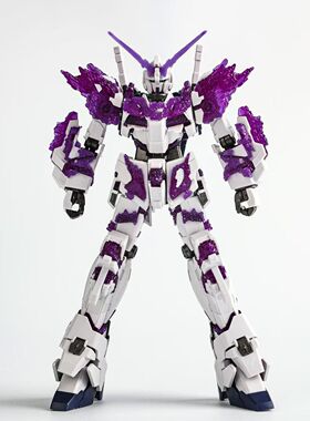 星动823冰紫色结晶独角兽带格纳库HG1/144拼装模型机器人手办毁灭