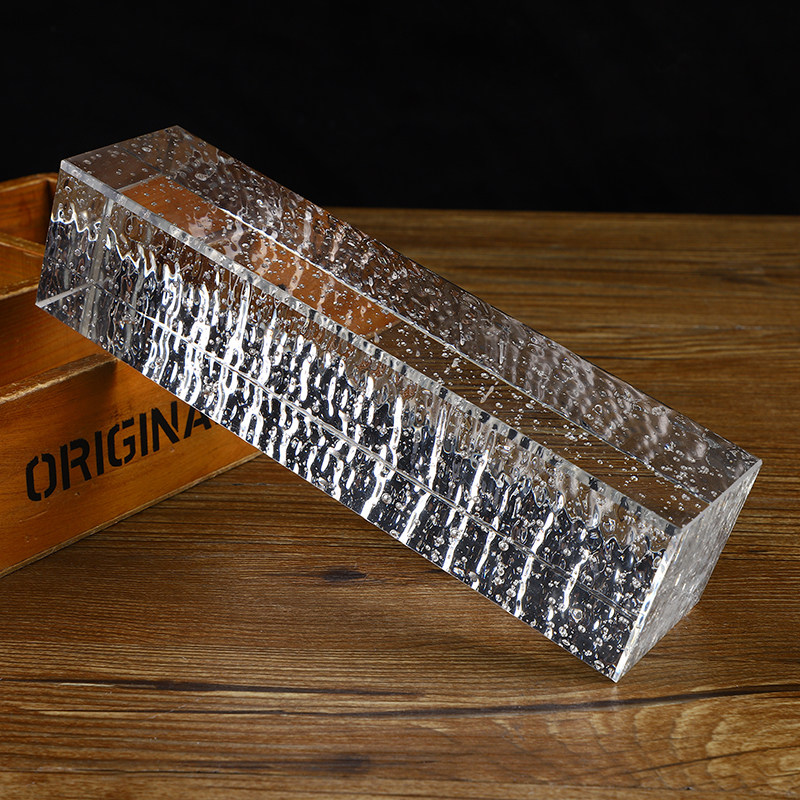 气泡波纹长条玻璃砖水晶砖隔断墙吧台透光磨砂精磨幕墙景墙气泡砖