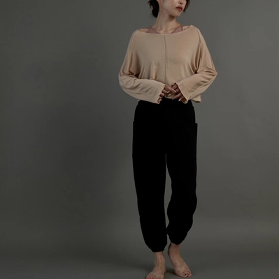 清仓7折 routine卤丁高腰提臀两侧大口袋宽松灯笼裤喇叭裤九分裤