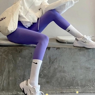 Mimiuomi软糯高腰收腹显瘦运动健身瑜伽跑步外穿弹力鲨鱼裤 裸感裤