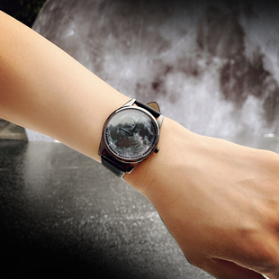 考试学生手表 国潮创意设计炫酷 节日礼物Enmex 立体月球表面轮廓