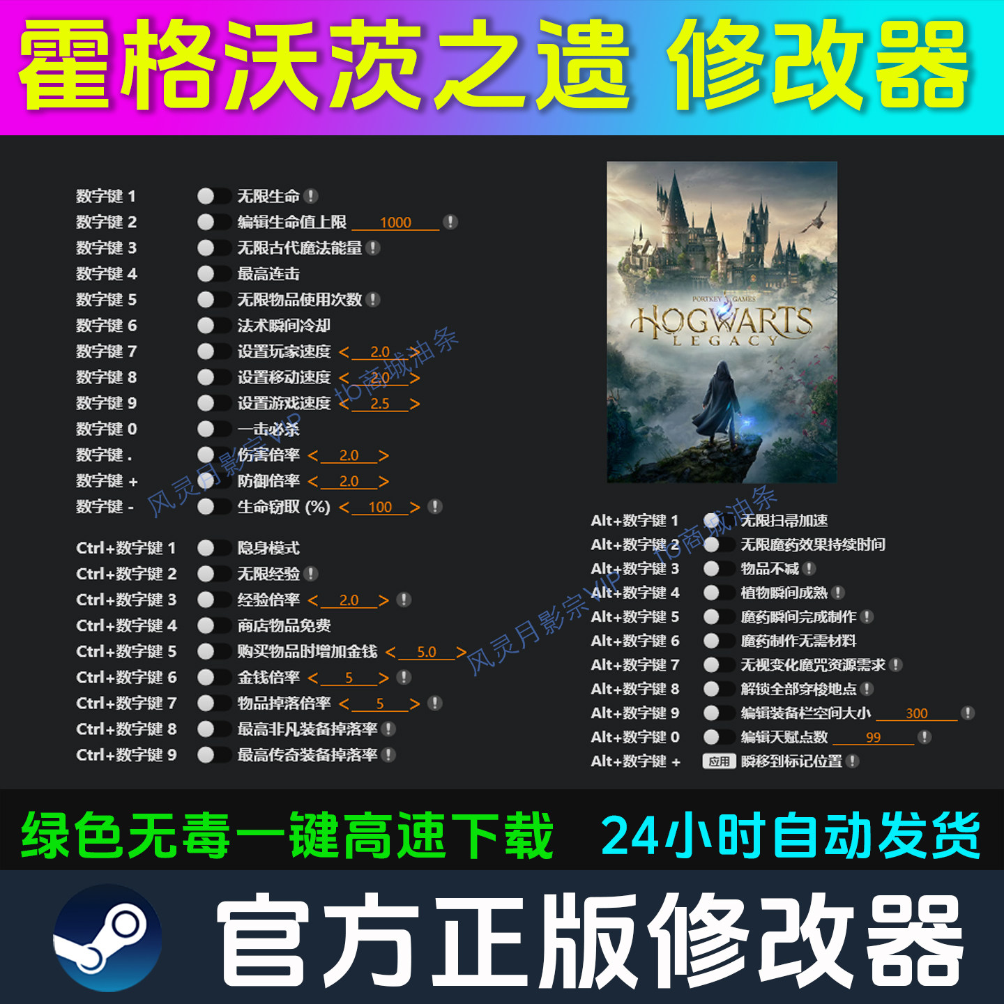 霍格沃茨之遗 修改器 Steam辅助epic电脑正版工具 多项 不含游戏