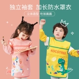 Детский фартук, летняя тонкая юбка на девочку, водонепроницаемый нагрудник для еды без рукавов, с карманом, сзади на завязках