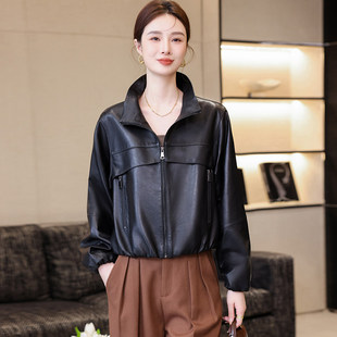 百搭 新款 海宁正宗真皮皮衣女短款 高级感绵羊皮外套夹克2026春季
