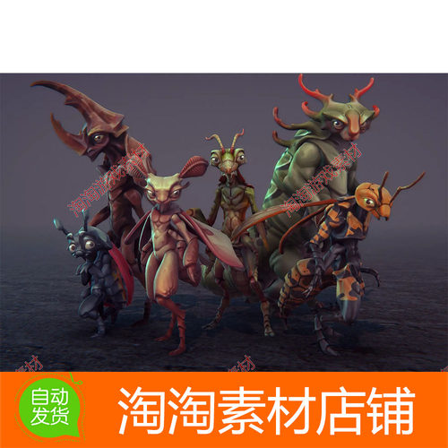 Unity3d Cartoon Insect Characters 1.5 变异昆虫怪物带动画