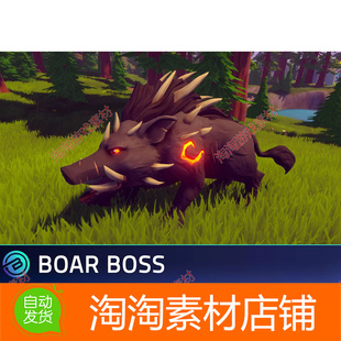 Unity Stylized Boar Boss - RPG Forest Animal v1.0 野猪王模型