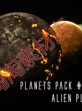 Unity3d Planets Pack #1 2 3 4 科幻星球 行星 太阳 模型素材包