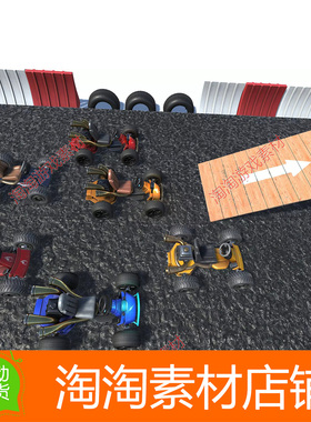 Unity3d Stylized Karts #1 v1.2 包更新 卡丁车和道路模型素材