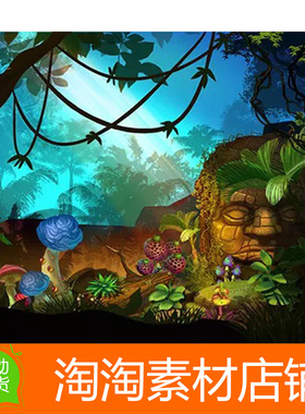 Unity 2D Jungle Pack - Handcrafted Art 2.0 丛林场景