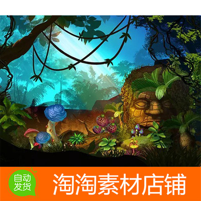 Unity 2D Jungle Pack - Handcrafted Art 2.0 丛林场景