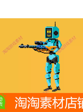 Unity Pixel Robot v1.0.0 像素2d机器人角色