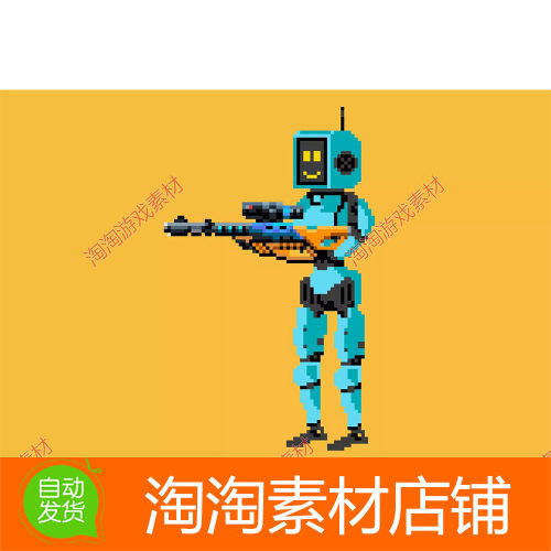 Unity Pixel Robot v1.0.0 像素2d机器人角色