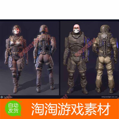 Unity3d Futuristic Soldiers Pack 1.0科幻未来男女士兵人物角色