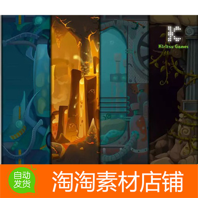 Unity Underground Backgrounds 1.0 2D游戏背景源矢量图形文件