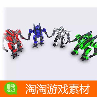 Unity3d Low Poly Animated Robots v1.0 低边科幻机器人动画模型