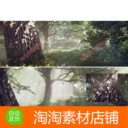 Unity3d Big Oak 1.2 HDRP橡树森林植物树木草地公园场景模型