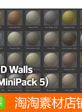 Unity3d HD Walls MiniPack 5 1.0 石灰黏土灰泥墙材质素材