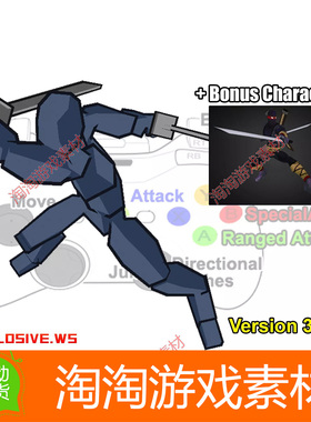 Unity3d Ninja Warrior Mecanim Animation Pack v3.2.1 双刀动画