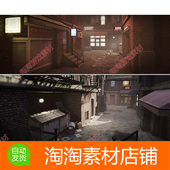 2.0.0 Unity3d 城市街道小巷建筑场景 Alley Pack Modular City
