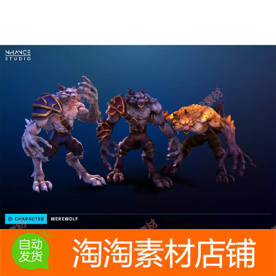 Unity Stylized Fantasy Werewolf 1.01 风格化狼人角色模型动画