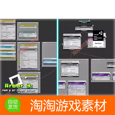 Unity3d Arbor 3 FSM & BT Graph Editor v3.9.4 可视化AI编辑器