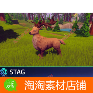 Unity3d Stylized Stag - RPG Forest Animal v1.0 卡通麋鹿模型