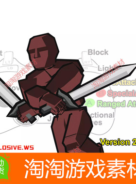 U3d Swordsman Warrior Mecanim Animation Pack 2.3.1剑客动画