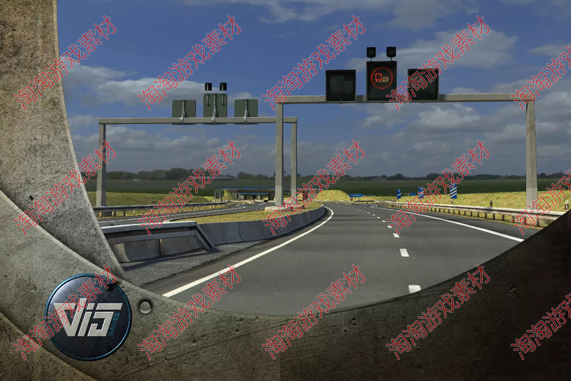 Unity3d Highway Construction Set 高速公路模型 建设素材包